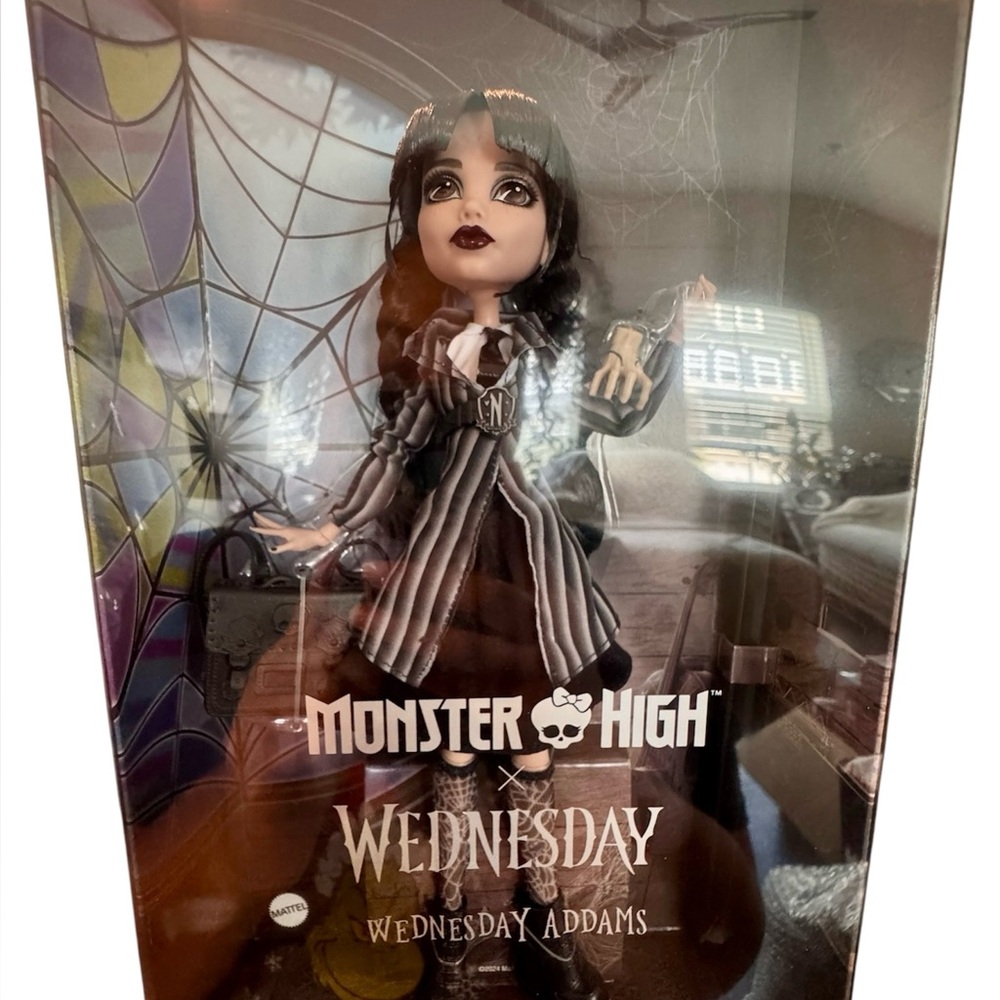 Wednesday Addams Monster High Doll in Black and Gray Outfit Collectible